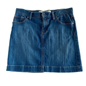 Gap Stretch Blue Jean Denim Mini Skirt Front Zip Button Closure Pockets Women 6